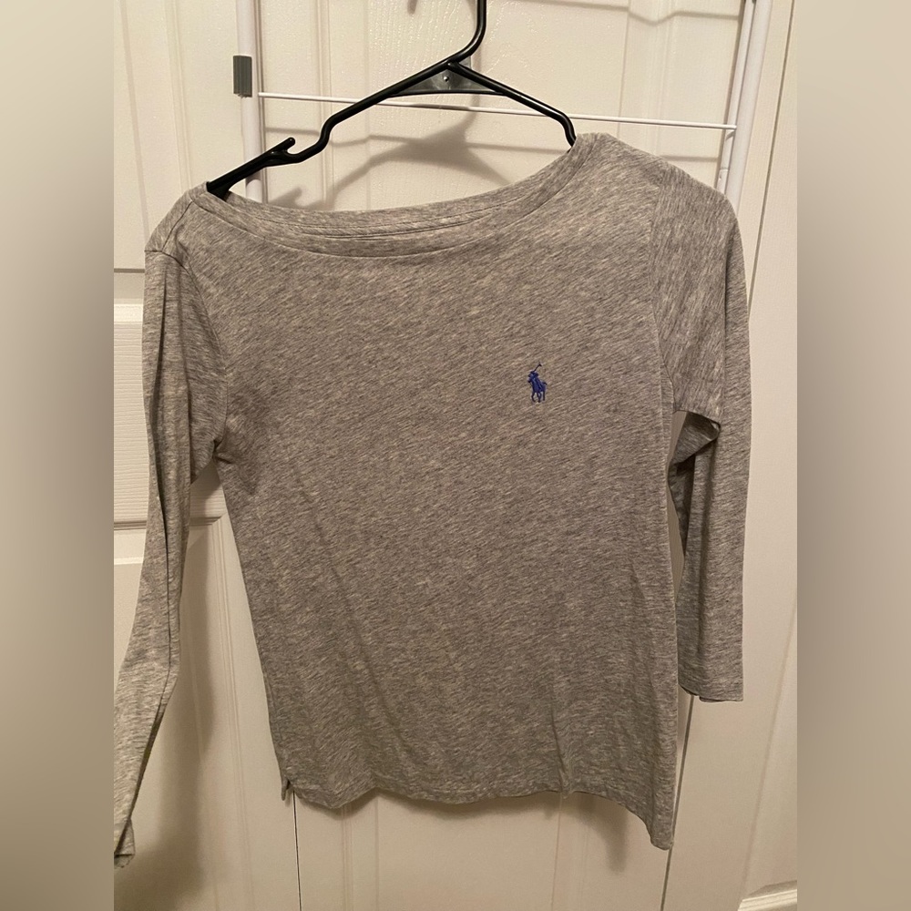 New grey quarter sleeve Polo Ralph Lauren XS thin layer top